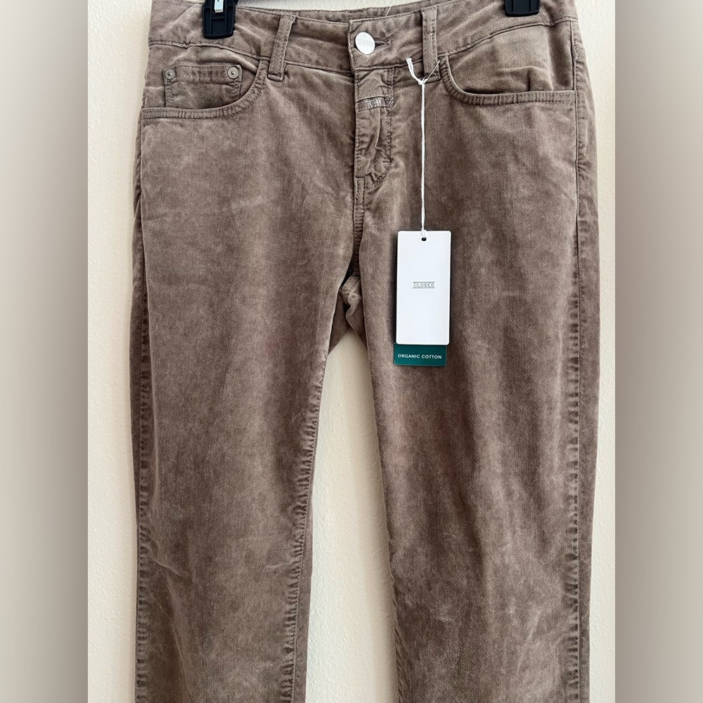 NWT $298 Closed Italy Baker Velvet 5 Pocket Jeans Size 26 beige - Picture 5 of 13